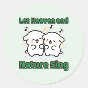 Adesivo Deixe o Céu e a Natureza Cantar Cordeiros de Natal