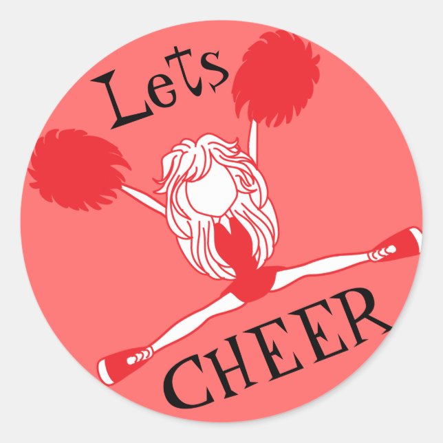 Adesivo Deixe o Cheerleader Vermelho animado (Frente)