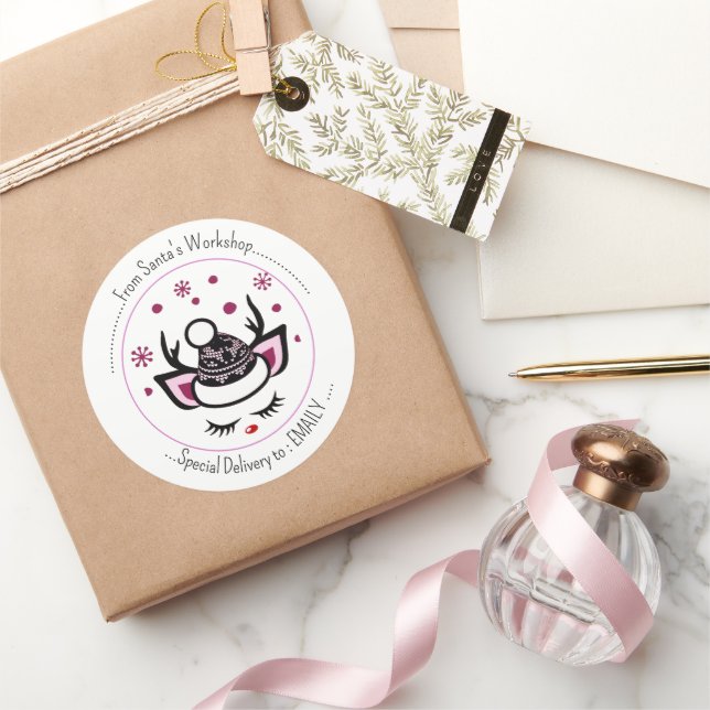 Adesivo Deixe-o nevar. Feliz Unicórnio Enfrentando Feliz N (Presentear)