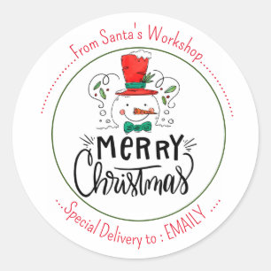 Adesivo Deixe-o nevar. Happy Snowman Face