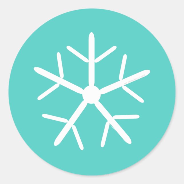 Adesivo Deixe-o nevar turquesa floco de neve (Frente)