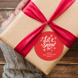 Adesivo Deixe-o nevar vermelho personalizado