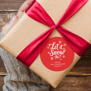 Adesivo Deixe-o nevar vermelho personalizado