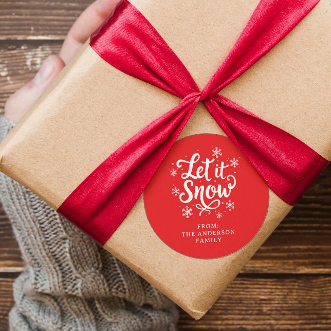 Adesivo Deixe-o nevar vermelho personalizado (Criador carregado)