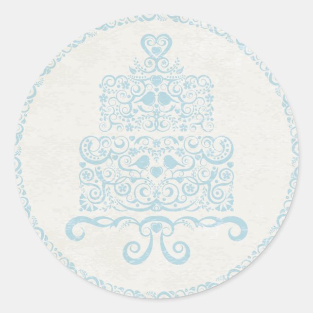 Adesivo Deixe-Os Comer Vinheta De Bolo - Azul (Frente)