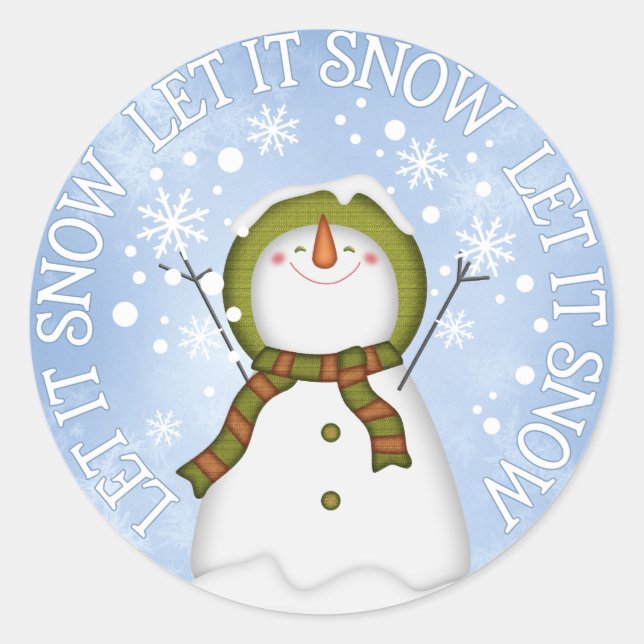 Adesivo Deixe Snowman nevar (Frente)