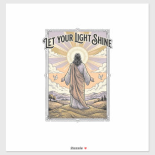 Adesivo Deixe Sua Luz Brilhar Fé Vintage