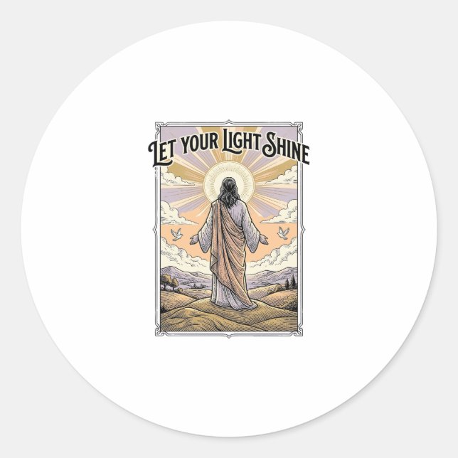 Adesivo Deixe Sua Luz Brilhar Fé Vintage (Frente)