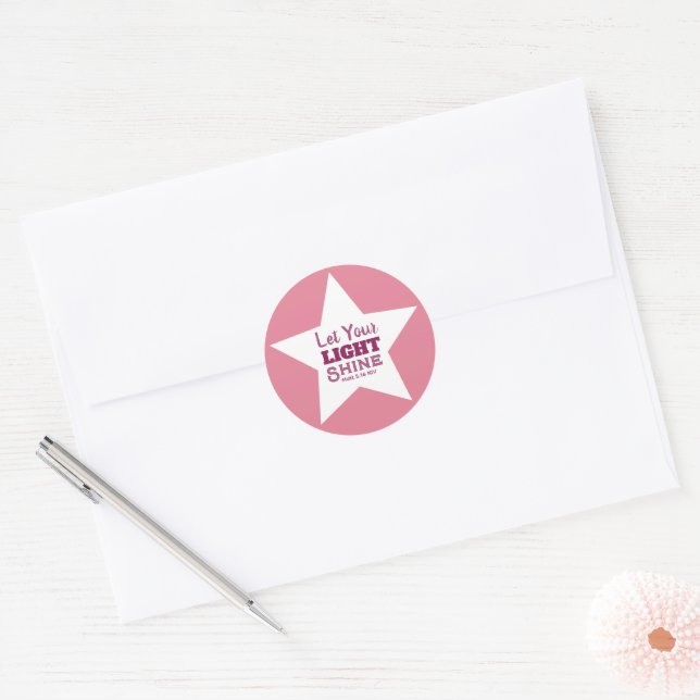 Adesivo Deixe Sua Luz Brilhar Versículo Bíblico Estrela Br (Envelope)