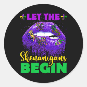 Adesivo Deixem Os Shenanigans Começar Os Lábios Mardi Gras
