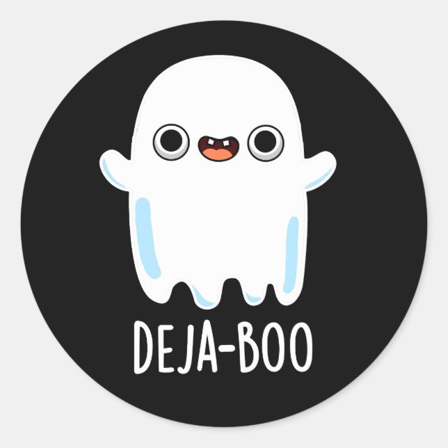 Adesivo Deja Boo Funny Ghost Pun Dark BG (Frente)