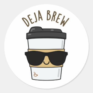 Adesivo Deja Brew Coffee Pun