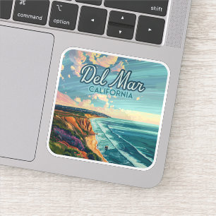 Adesivo Del Mar California San Diego Beach Pacific Vintage