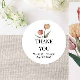 Adesivo Delacate Tulip Watercolor Casamento Obrigado