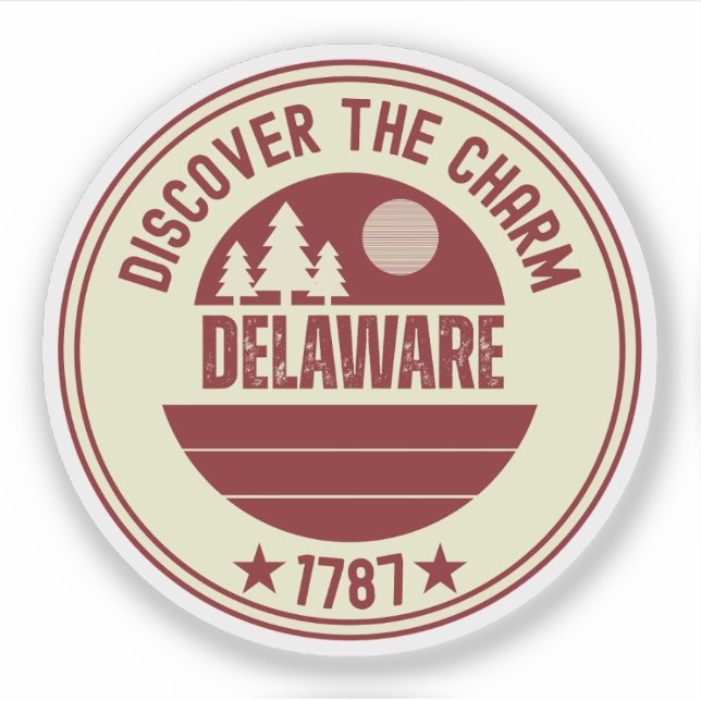 Adesivo Delaware Primeiro Estado - Raízes do Estado DE (Frente)