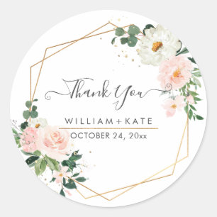 Adesivo Delicada Flor de Água Rosa Bege Obrigada