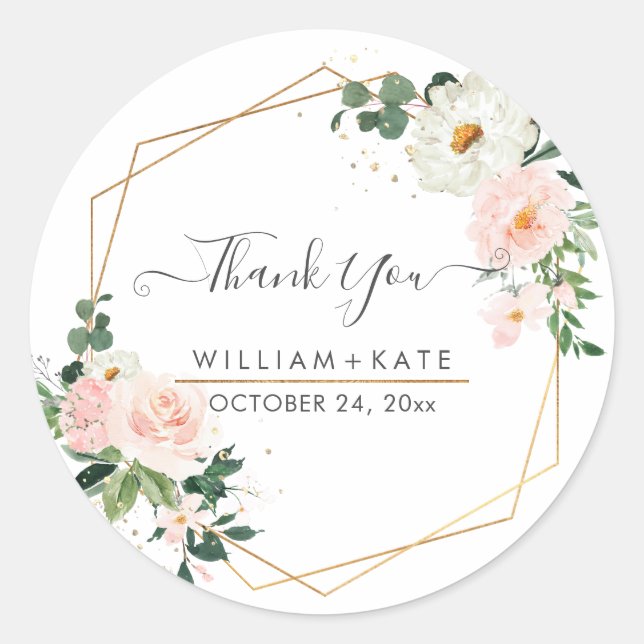 Adesivo Delicada Flor de Água Rosa Bege Obrigada (Frente)