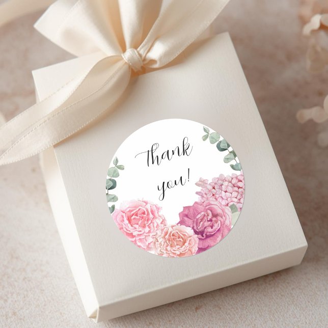 Adesivo Delicado Obrigado cor-de-pêssego cor-de-rosa (Criador carregado)