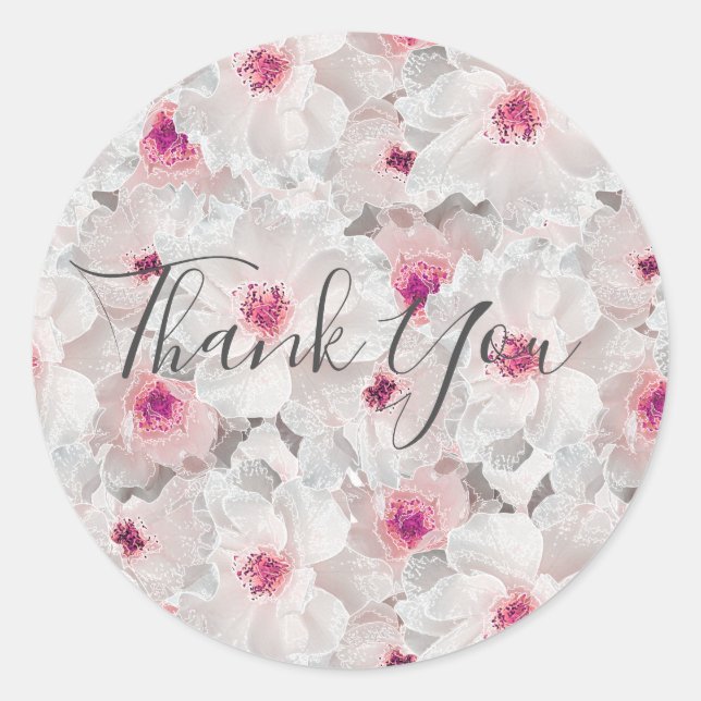 Adesivo Delicar floral branco e rosa (Frente)