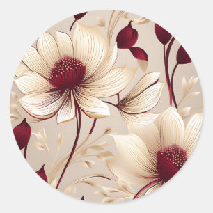 Adesivo Delicar Floral Com Blooms De Borgonha