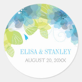 Adesivo Delicar flores azuis casamento floral