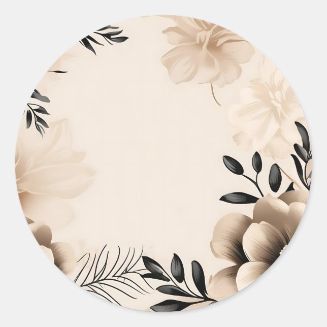 Adesivo Delicar Fundo bege com Flores (Frente)