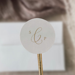 Adesivo Delicar Selo de Envelope de Casamento de Creme Mon