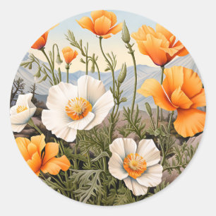 Adesivo Delicate California Poppy Floral