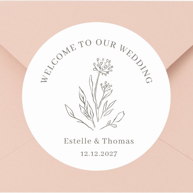Adesivo Delicate Floral Wedding Welcome (Criador carregado)