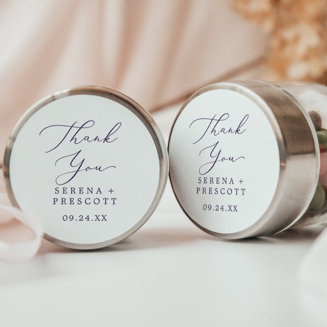 Adesivo Delicate Plum Purple Obrigado Favor De Casamento (Criador carregado)