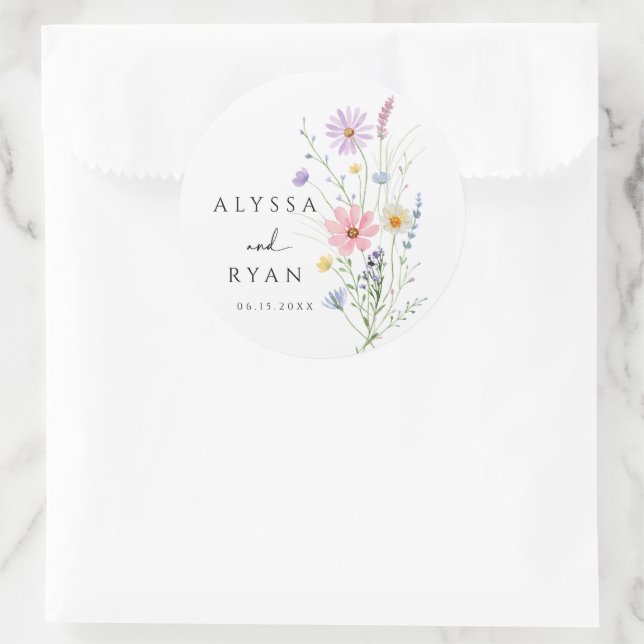Adesivo Delicate Wildflower Meadow Wedding (Bolsa)