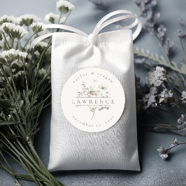 Adesivo Delicate Wildflower Watercolor Nome de Casamento I