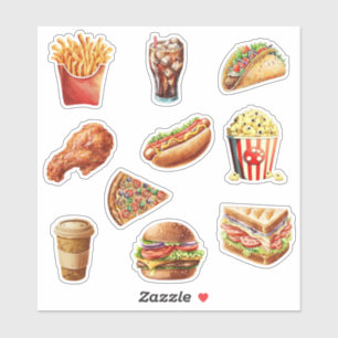 Adesivo Delícias de Comida Rápida