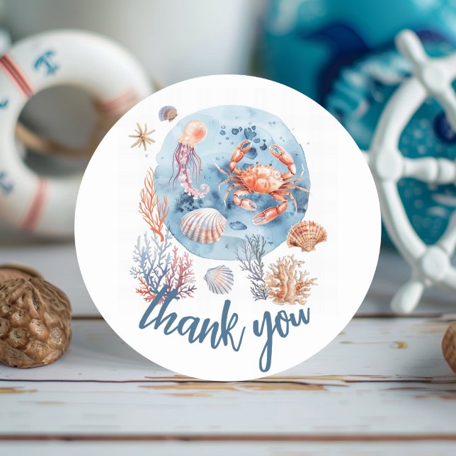 Adesivo "Delícias de recifes de coral de aquarelas náutica (Criador carregado)