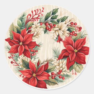 Adesivo Delícias Florais de Inverno Creme e Vermelho