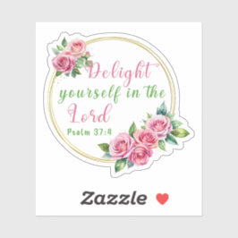 Adesivo "Delicie-se no Senhor" Salm 37:4 Vinil