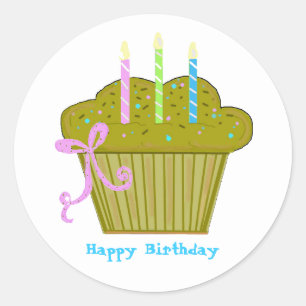 Adesivo Delicioso Cupcake de Aniversário