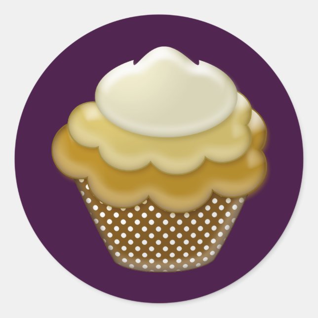 Adesivo delicioso cupcake de café (Frente)