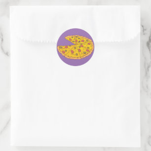 Adesivo Delicioso Design de Pizza em Fatias Cartoon