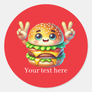 Adesivo Delicioso hambúrguer empresarial personalizável