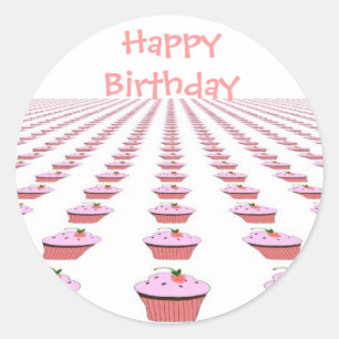 Adesivo Deliciosos Cupcakes de Aniversário