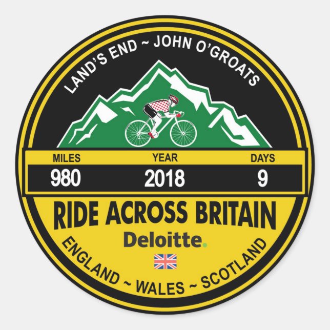 Adesivo Deloitte RIDE NA GRÃ-BRETANHA 2018 (Frente)