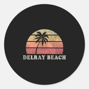Adesivo Delray Beach Fl Vintage 70s - Design de retorno re