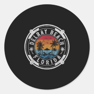 Adesivo Delray Beach Summer Vacage Vintage Sunse