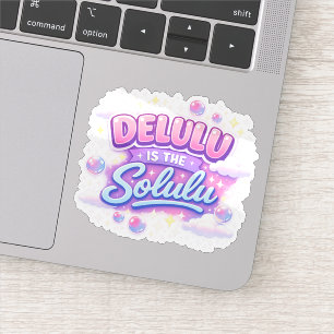 Adesivo Delulu é o Solulu – Estética Kawaii Fofa