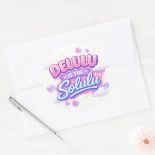 Adesivo Delulu é o Solulu – Estética Kawaii Fofa