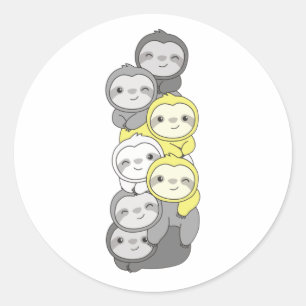 Adesivo Demigender Flag Pride Lgbtq Cute Sloth Pile