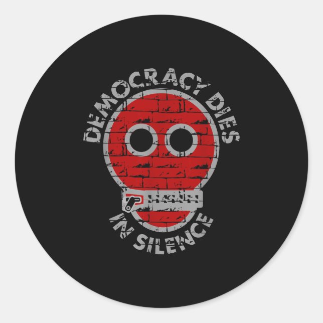 Adesivo Democracia Morre Em Silêncio Liberdade De Expressã (Frente)