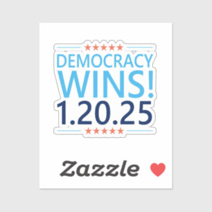 Adesivo Democracia Vence Kamala Harris 1.20.25