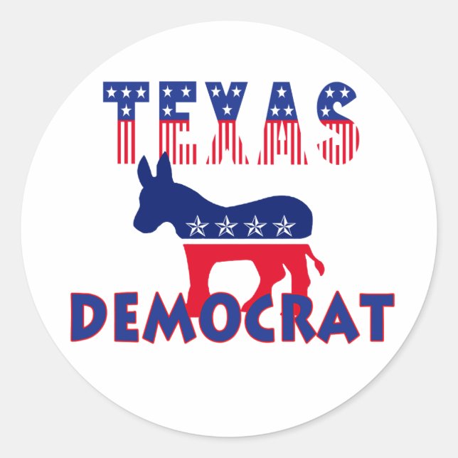 Adesivo Democrata do Texas (Frente)